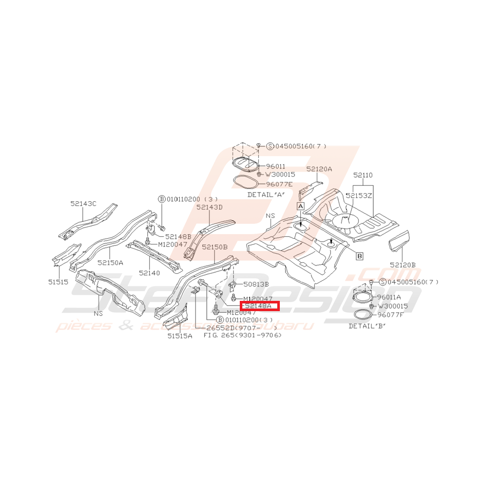 Crochet Arrimage de Plancher Origine Subaru GT 1993 - 2000 Crochet Arrimage de Plancher Origine Subaru GT 1993 - 2000