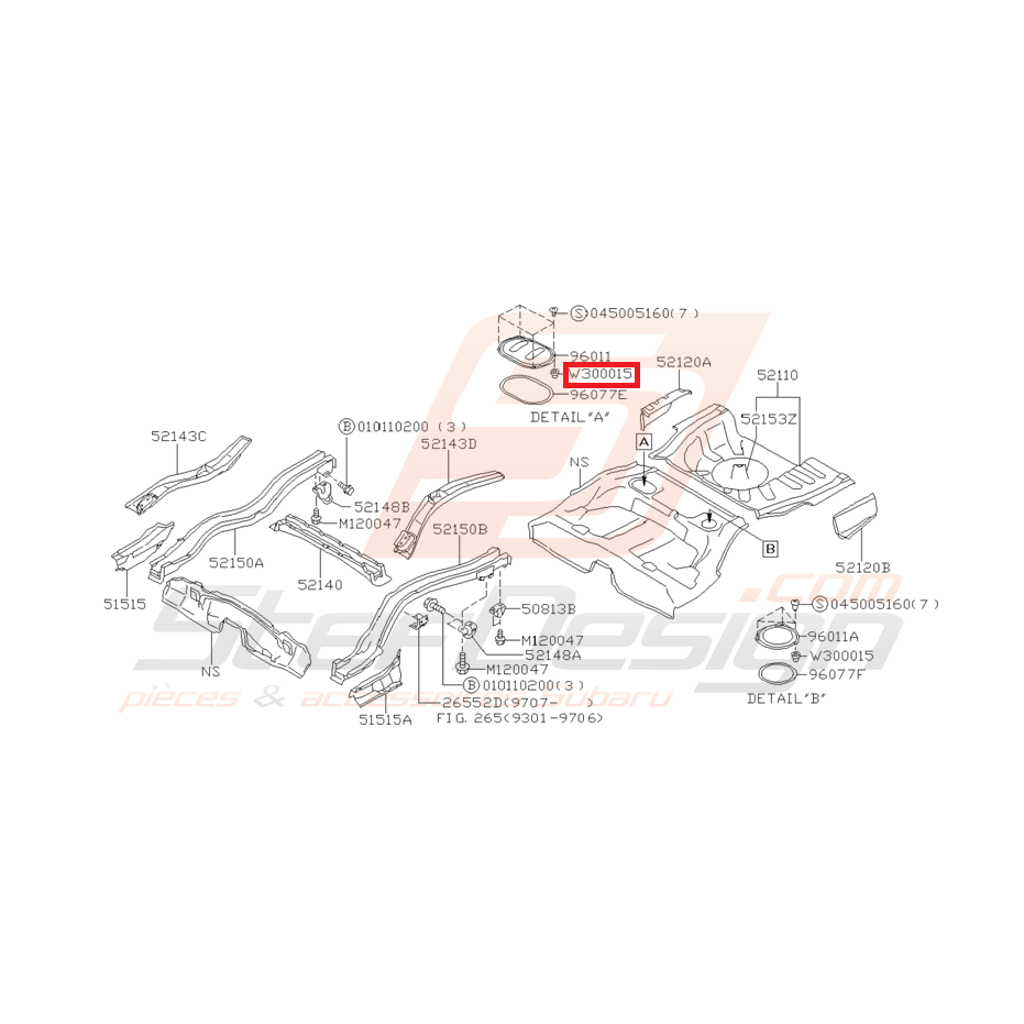 Bague pare choc arrière STI 10-14