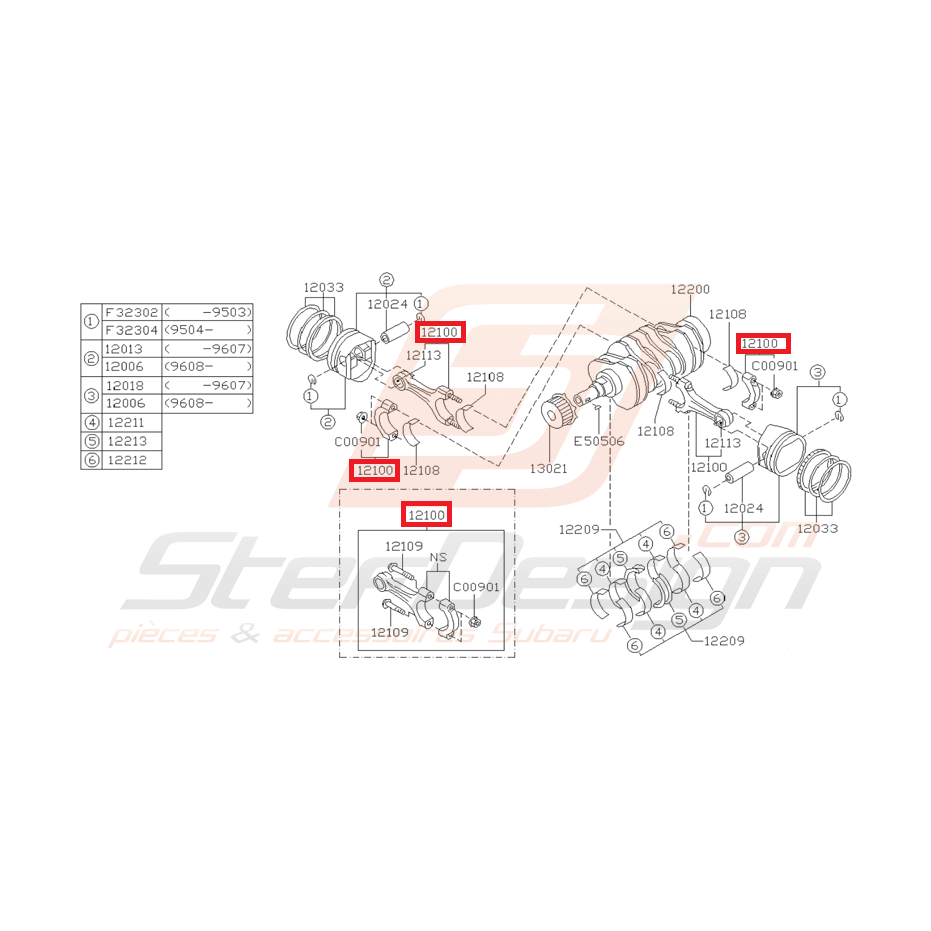 Bielle origine subaru GT 93-00 WRX 01-05