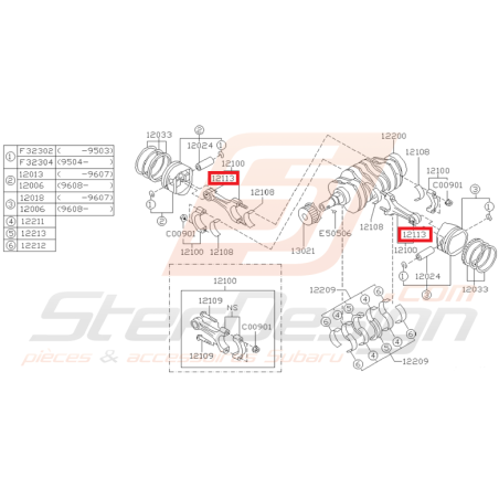 Manchon de bielle subaru GT 93-00