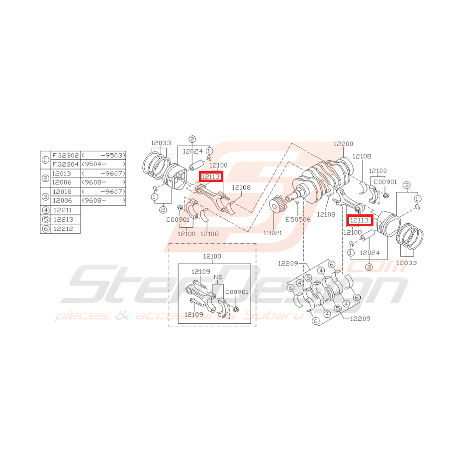 Manchon de bielle subaru GT 93-00