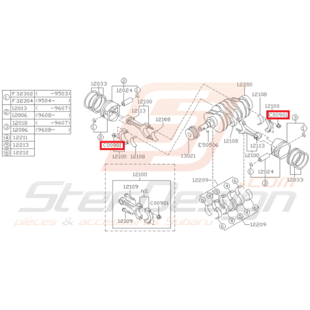 Ecrou 9x9 Subaru GT