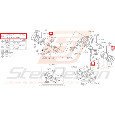 Circlips de piston origine SUBARU EJ20 EJ25