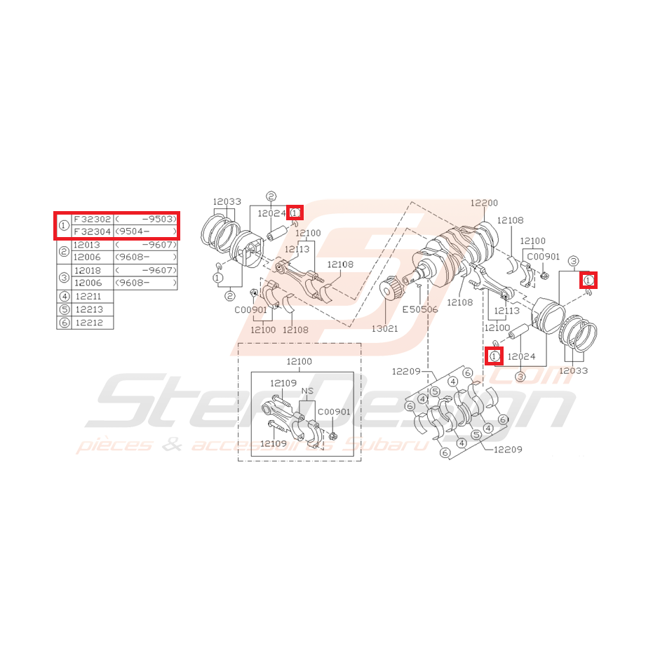 Circlips de piston origine SUBARU EJ20 EJ25