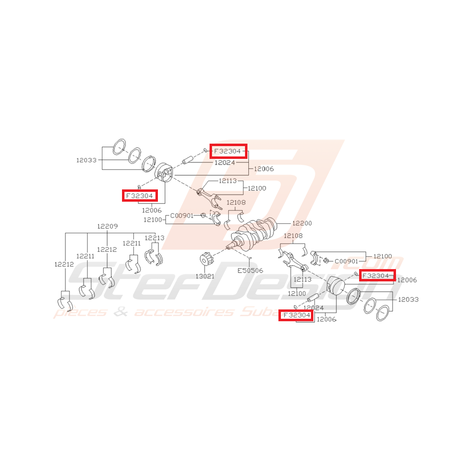 Circlips de piston origine SUBARU EJ20 EJ25