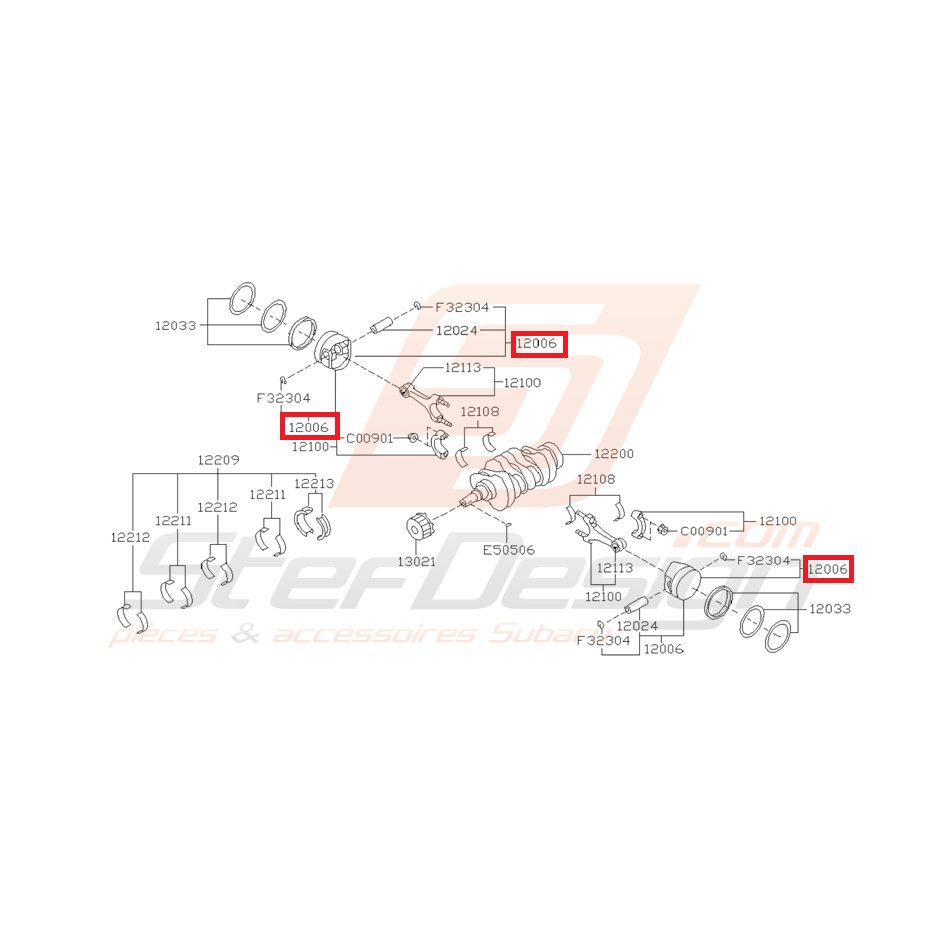 Piston origine SUBARU GT 99-00