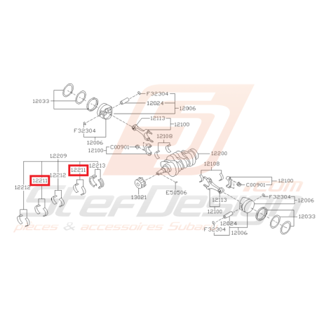 Coussinet N1 de Vilebrequin Origine Subaru GT 1993 - 1998