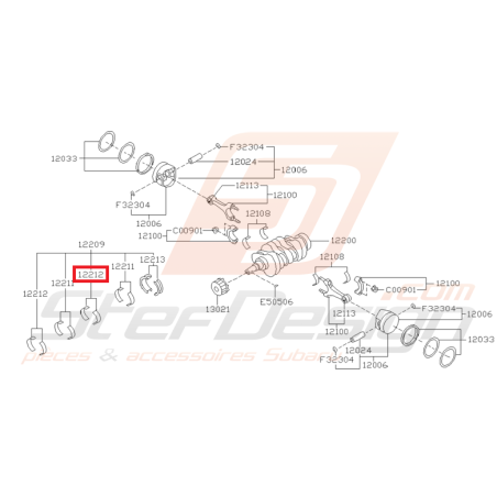 Coussinet N2 de Vilebrequin Origine Subaru GT 1993 - 1998