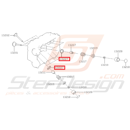 Siège de Ressort de Soupape Origine Subaru GT 1997 - 1998