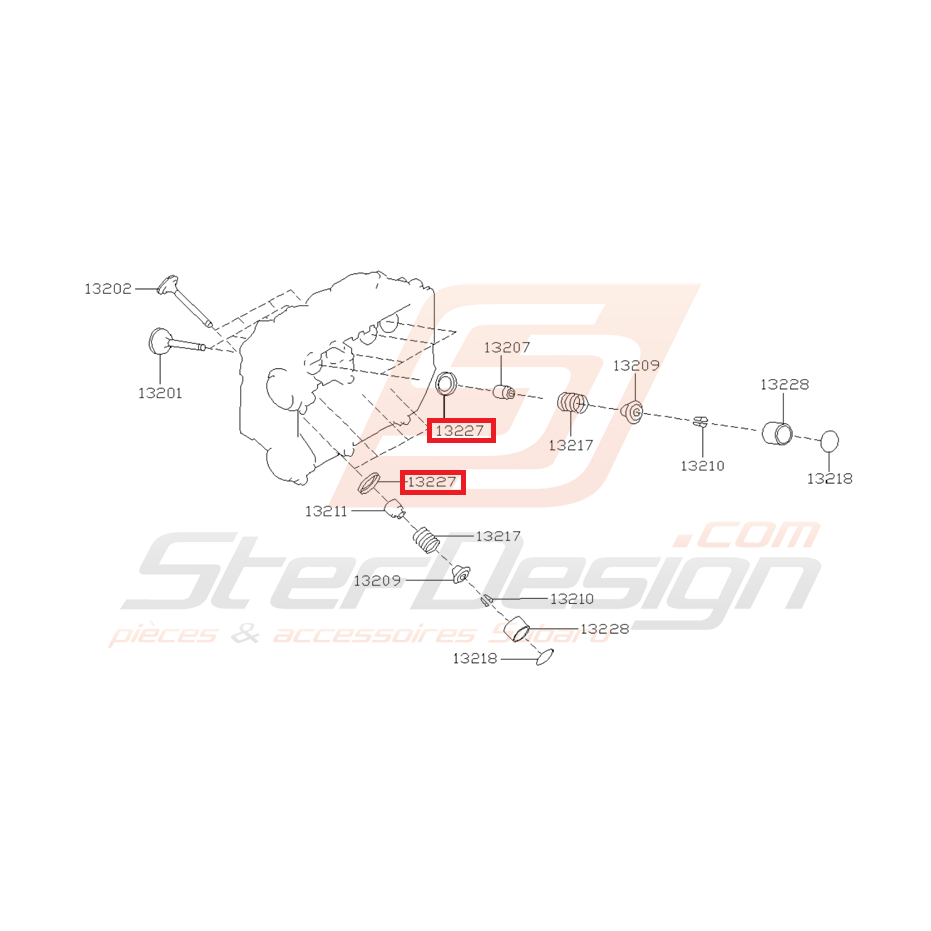Siège de Ressort de Soupape Origine Subaru GT 1997 - 1998