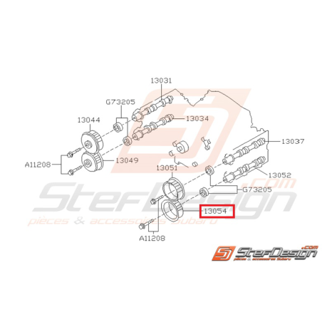 Poulie AAC échappement gauche origine SUBARU GT 93-98