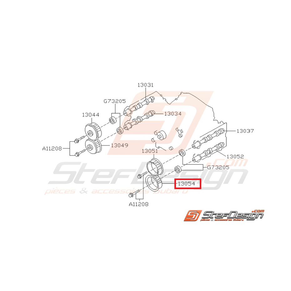 Poulie AAC échappement gauche origine SUBARU GT 93-98 Poulie AAC échappement gauche origine SUBARU GT 93-98