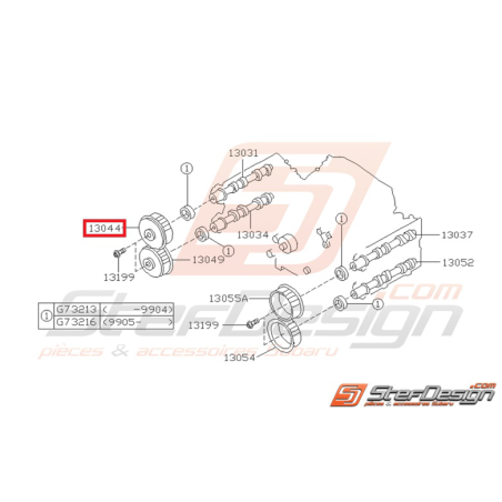 Poulie AAC admission droit GT 99-00 et WRX 01-05