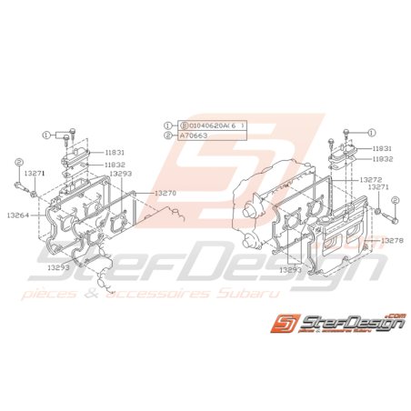 Ensemble Cache Soupape Origine Subaru GT 1993 - 1998