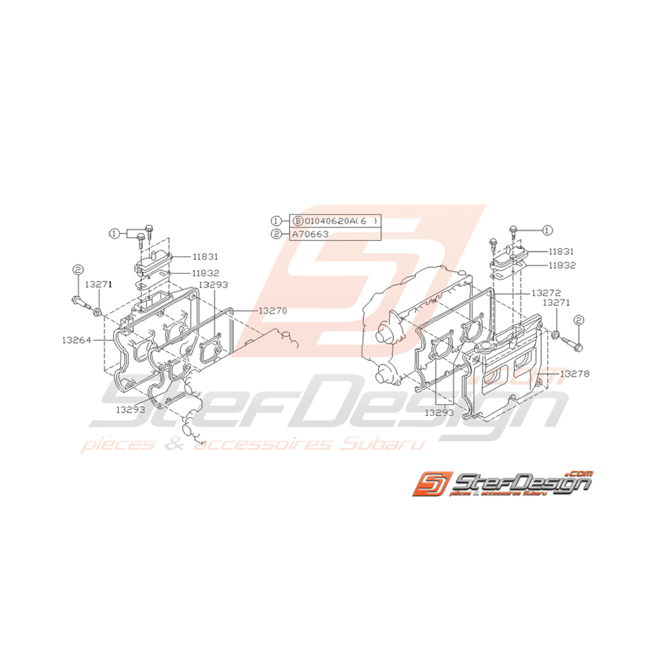 Ensemble Cache Soupape Origine Subaru GT 1993 - 1998