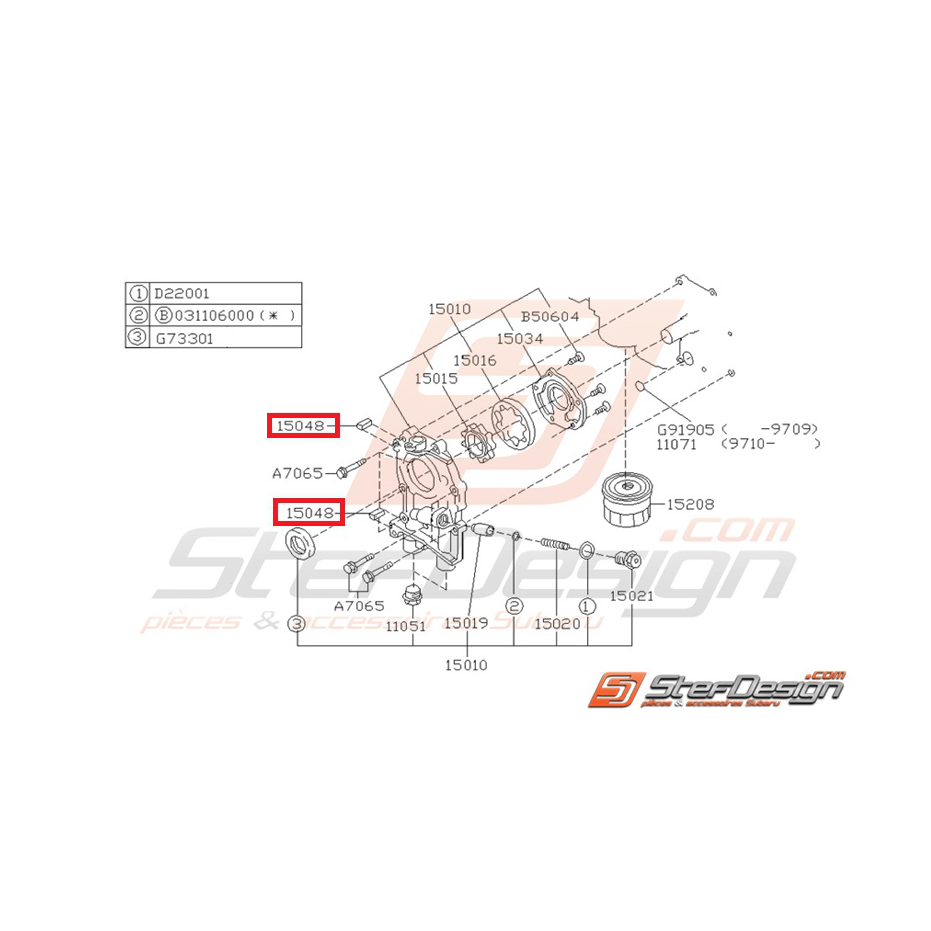 Joint de Pompe à Huile Origine Subaru GT 1993 - 2000
