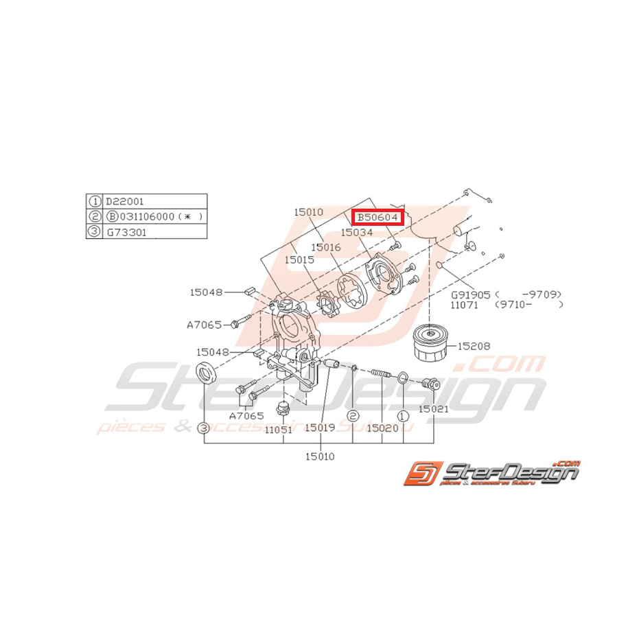Vis couvercle de séparateur d'huile 2.0L 93-05 Vis couvercle de séparateur d'huile 2.0L 93-05