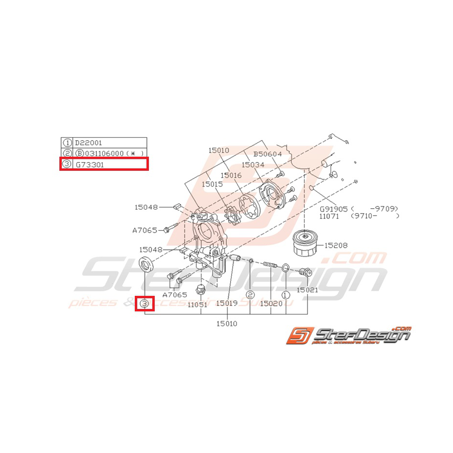 Joint spy de pompe à huile subaru Joint spy de pompe à huile subaru