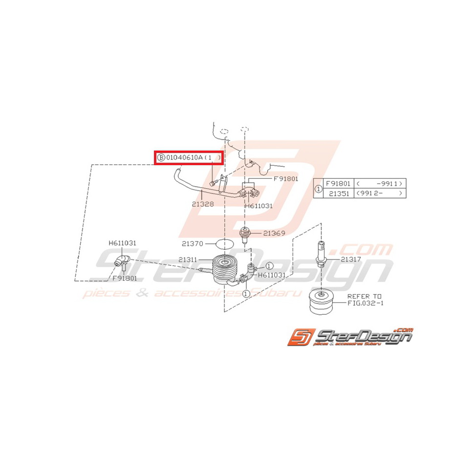 Vis de fixation de capteur map SUBARU GT 97-00