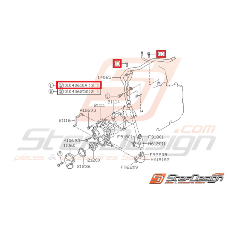 Vis de fixation de capteur map SUBARU GT 97-00