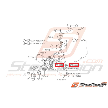 Collier durite pour modine SUBARU GT 97-00 WRX 01-07 Collier durite pour modine SUBARU GT 97-00 WRX 01-07