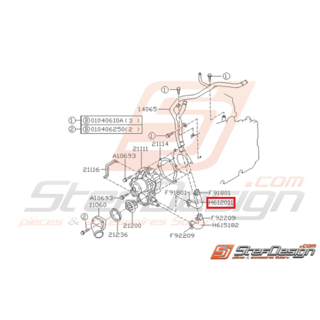 Durite sortie pompe a eau supérieur 93-14