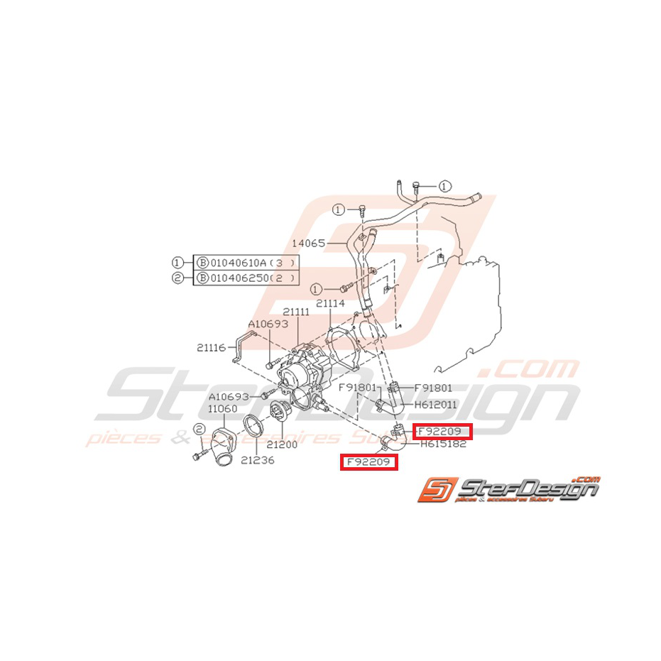 Collier de durite d'eau STI 2008-10