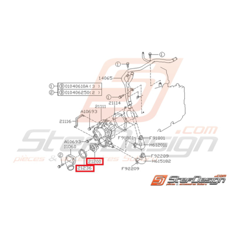 Thermostat origine avec joint SUBARU GT WRX STI 93-15