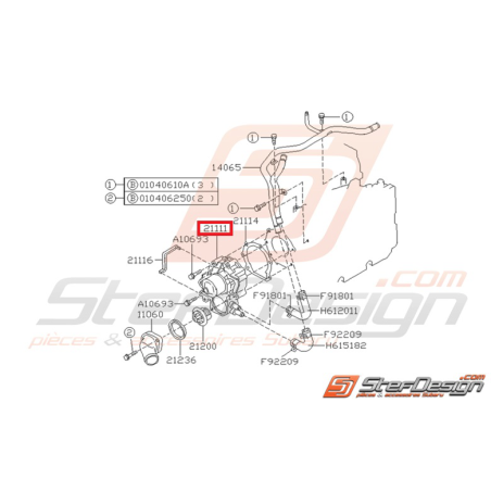 Pompe à eau origine SUBARU GT 93-00 WRX/STI 01-03