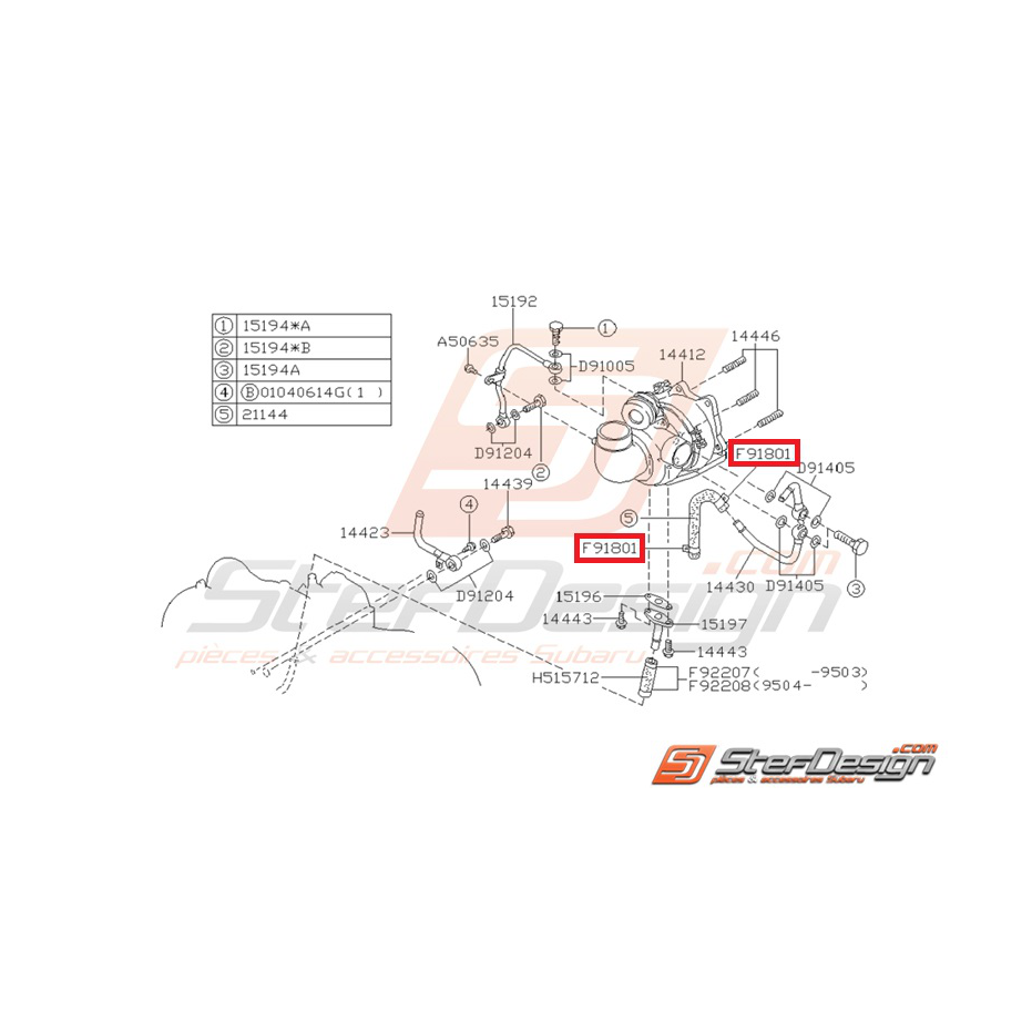 Collier durite pour modine SUBARU GT 97-00 WRX 01-07