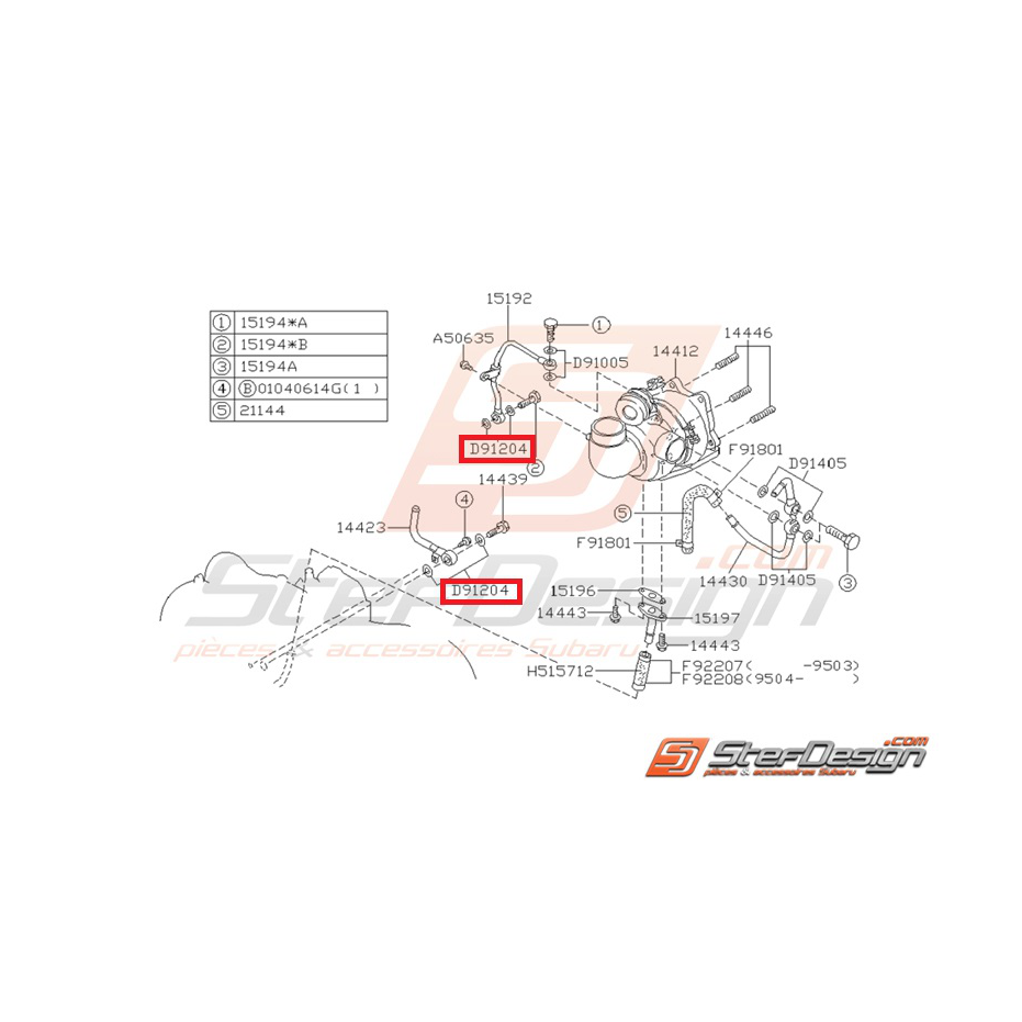 Rondelle cuivre pour vis d'arrivée turbo origine SUBARU Rondelle cuivre pour vis d'arrivée turbo origine SUBARU