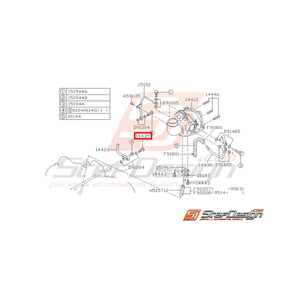 Vis banjo turbo IMPREZA GT 97-00