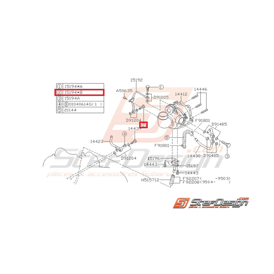 Vis d'arrivée d'huile et d'eau origine subaruGT 93-00 et WRX/STI 01-07 Vis d'arrivée d'huile et d'eau origine subaruGT 93-00 et WRX/STI 01-07