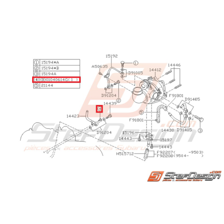 Vis de fixation de guide de butée d’embrayage SUBARU STI 01-16