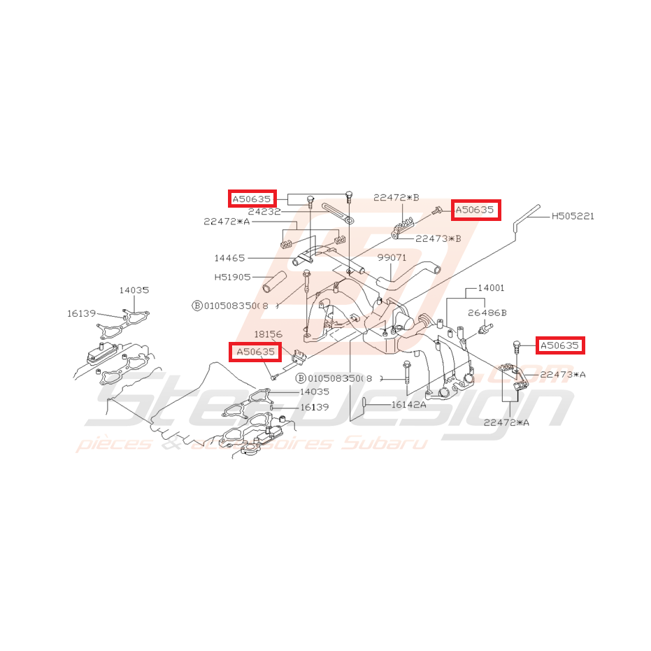 Vis + rondelle de fixation de tôle anti-déjaugeage SUBARU WRX/STI 01-07 et BRZ / TOYOTA GT 86