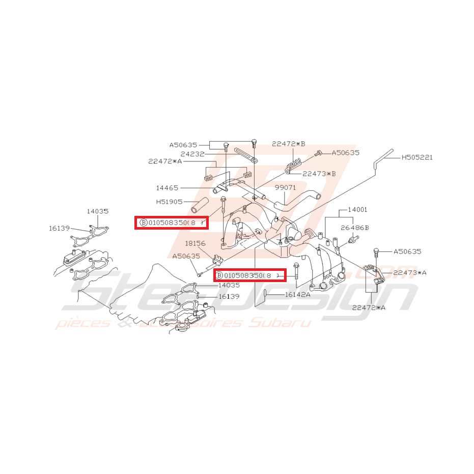 Vis de pieuvre pour Subaru Impreza 1998 Vis de pieuvre pour Subaru Impreza 1998