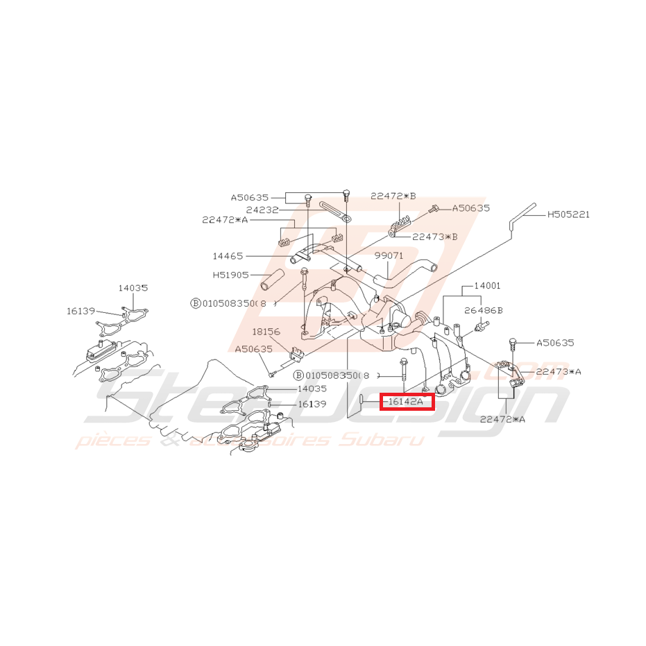 Bouchon de collecteur d'admission SUBARU GT 93-98
