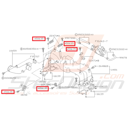 Vis + rondelle de fixation de tôle anti-déjaugeage SUBARU WRX/STI 01-07 et BRZ / TOYOTA GT 86