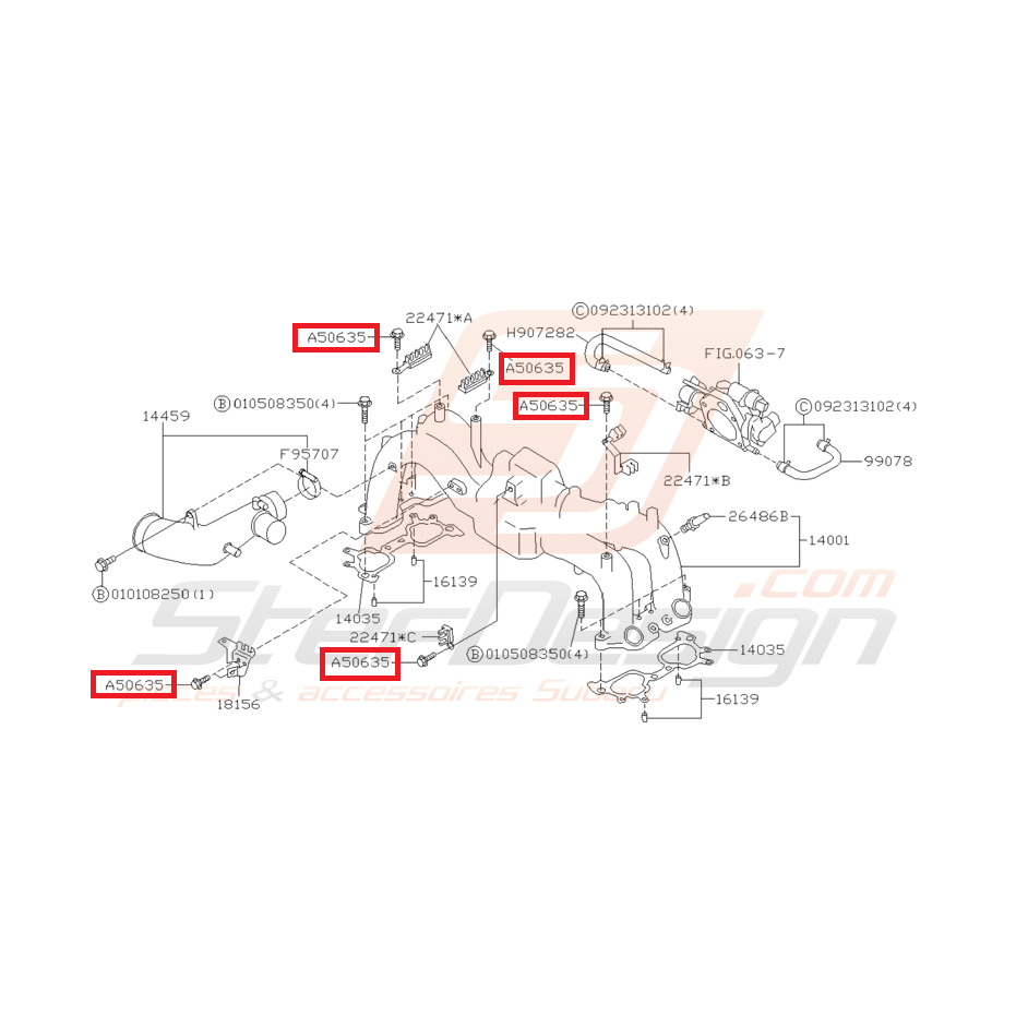 Vis + rondelle de fixation de tôle anti-déjaugeage SUBARU WRX/STI 01-07 et BRZ / TOYOTA GT 86
