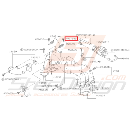 Durite de papillon d'admission SUBARU GT 97-00