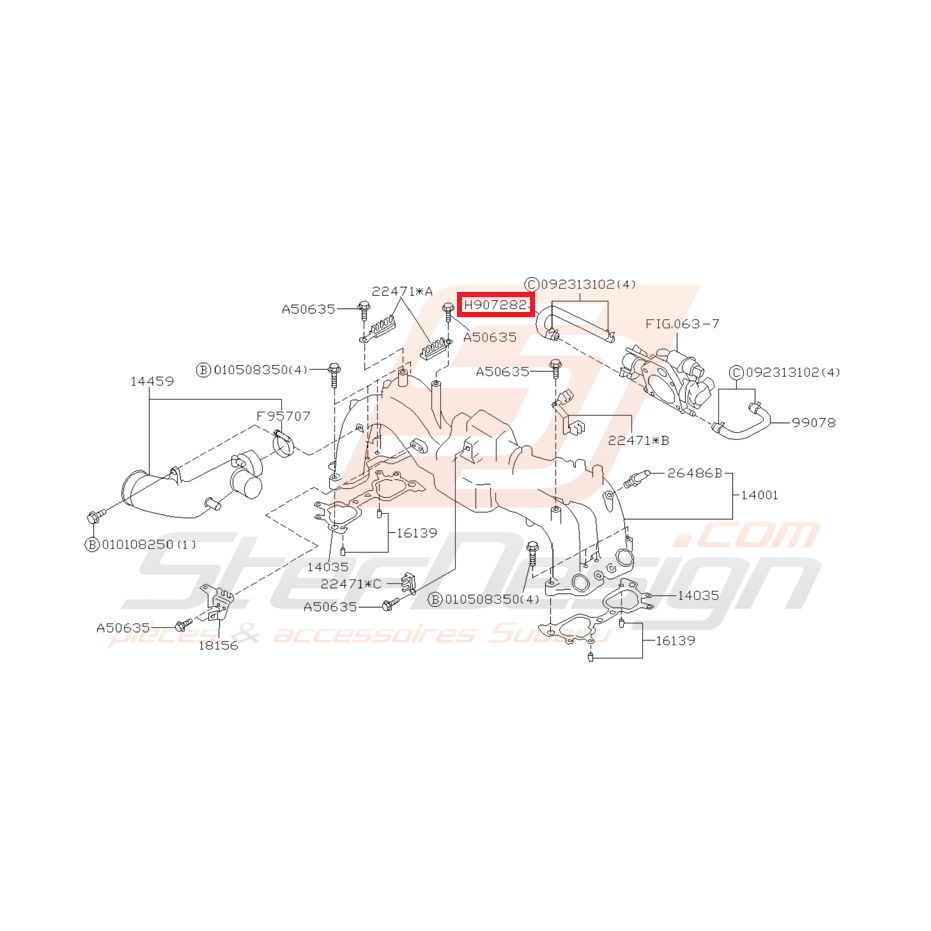 Durite de papillon d'admission SUBARU GT 97-00