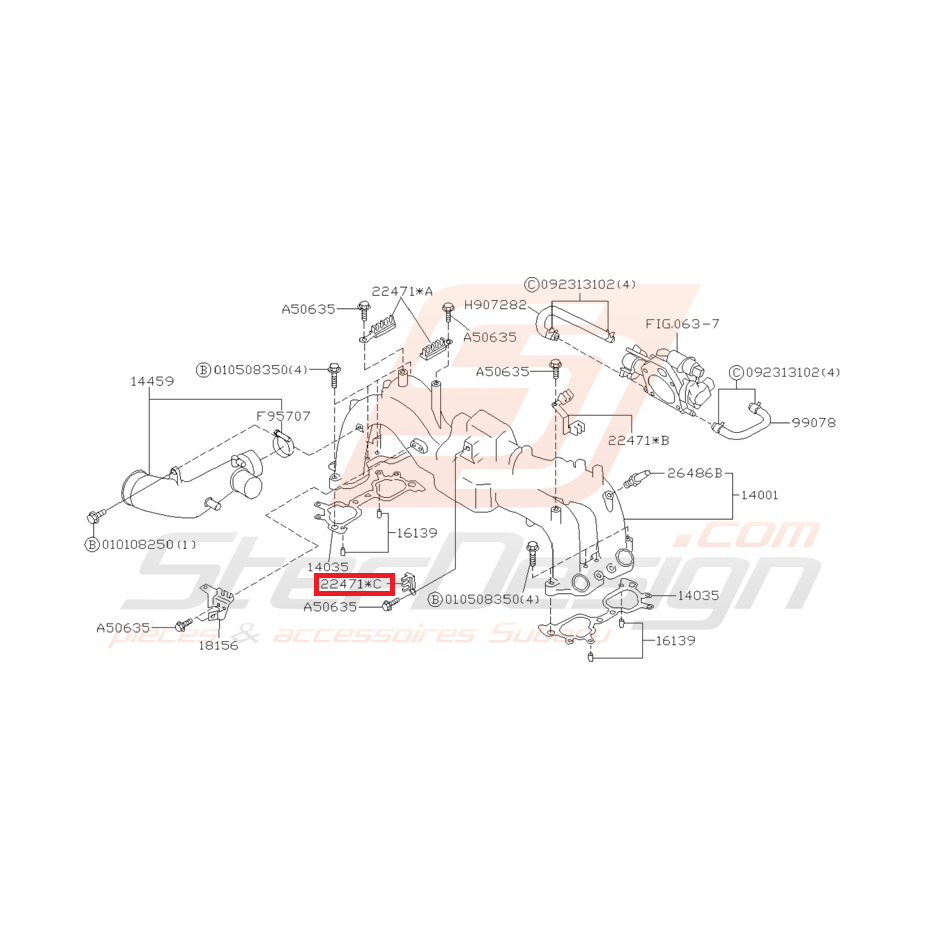 Support Collecteur d'Admission Origine Subaru GT 1999 - 2000 Support Collecteur d'Admission Origine Subaru GT 1999 - 2000