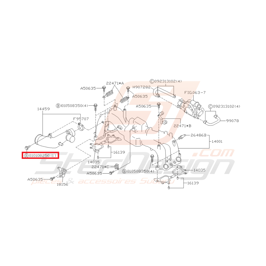 Vis de tôle pare chaleur collecteur d'échappement coté gauche Vis de tôle pare chaleur collecteur d'échappement coté gauche