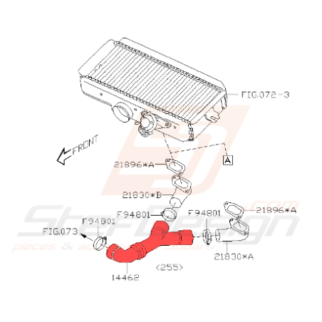 Conduite d'air échangeur subaru impreza WRX 2006-2007