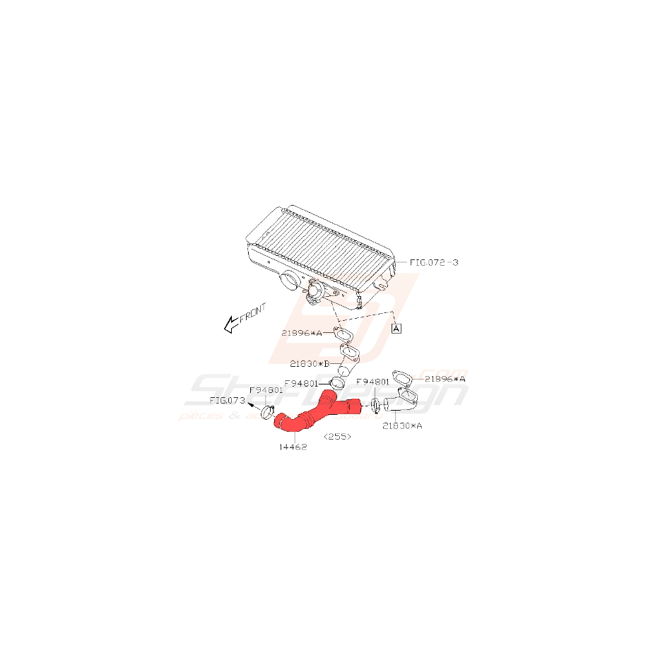 Conduite d'air échangeur subaru impreza WRX 2006-2007