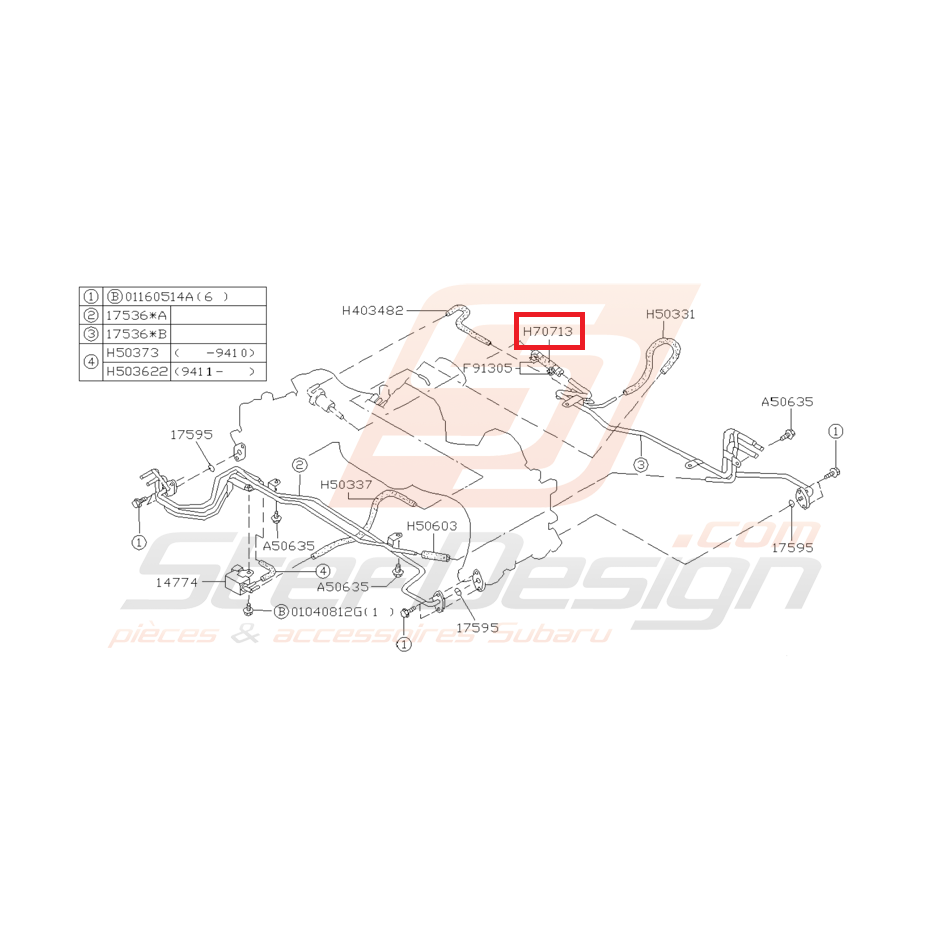 Durite régulateur GT 94-00 WRX/STI 01-07 Durite régulateur GT 94-00 WRX/STI 01-07