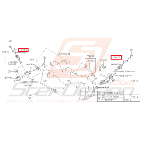 Fixation Injecteur Origine Subaru GT 1993 - 1996