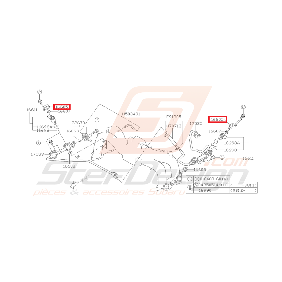Fixation Injecteur Origine Subaru GT 1993 - 1996