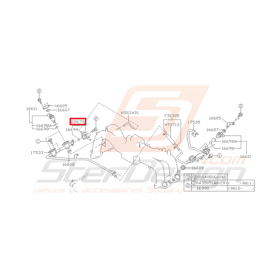 Régulateur pression d'essence SUBARU GT 97-00 Régulateur pression d'essence SUBARU GT 97-00