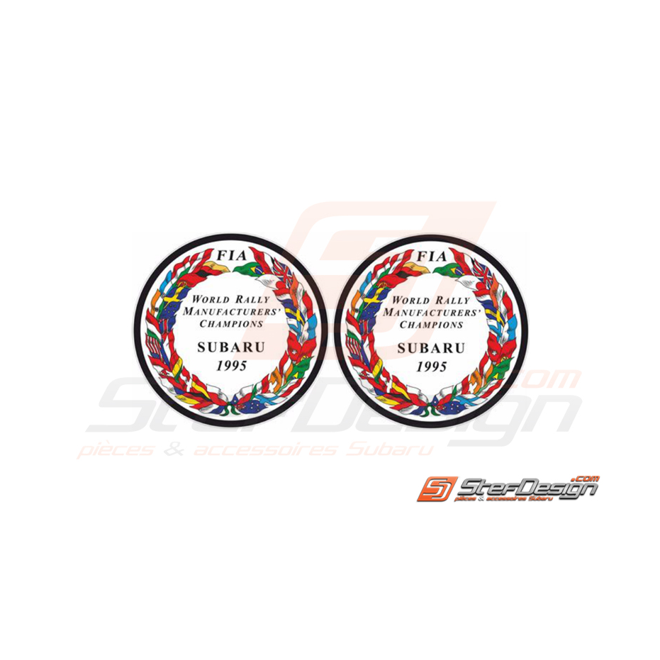 Autocollants subaru impreza FIA Manufacturers champions 1995 Autocollants subaru impreza FIA Manufacturers champions 1995
